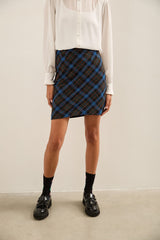 Plaid Straight Skirt