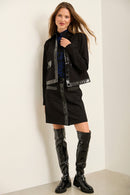 A Line Ponte Skirt With Latex Detail