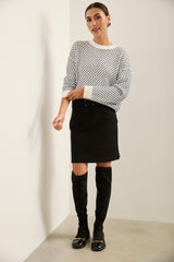 Ponte Skirt With Wide Waistband