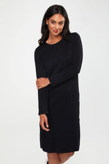Knitted dress with long slit
