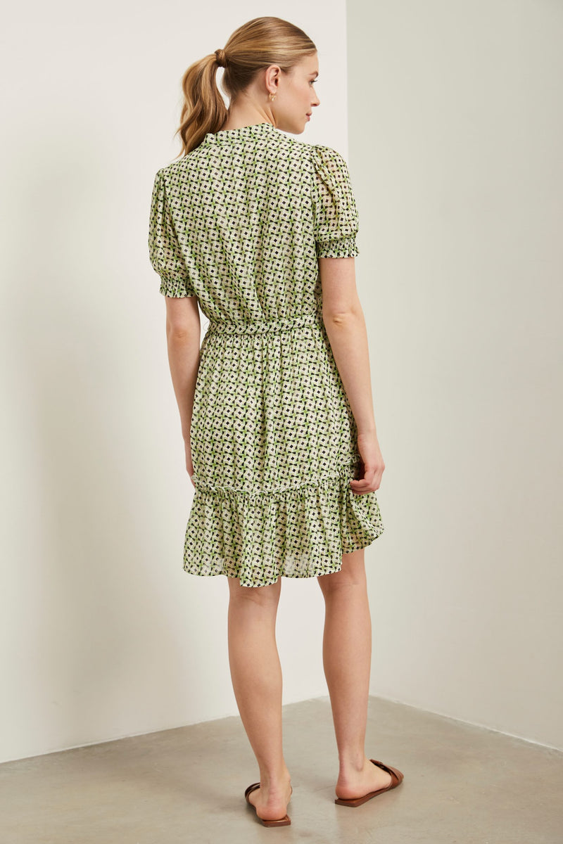Fluid dress with ruching details