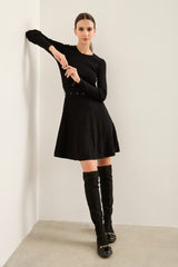 Fit & Flare Knitted Dress With Belt