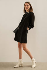 Fluid Dress With Puffy Sleeves