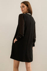 Fluid Dress With Puffy Sleeves