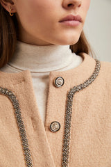 Boiled wool blend jacket with sequins detail
