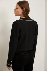 Boiled wool blend jacket with sequins detail