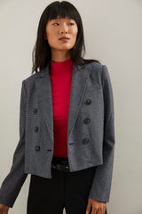 Blazer court à double boutonnage