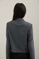 Blazer court à double boutonnage