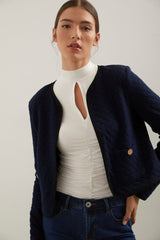 Veste stretch matelassée avec poches appliquées