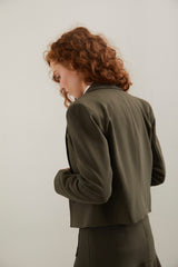 Cropped oversized blazer