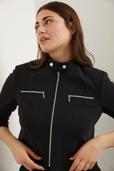 Sport Chic cropped jacket with front zipper
