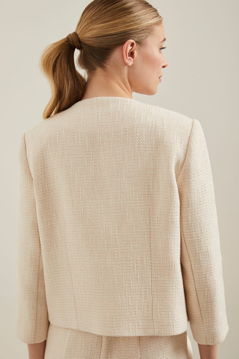 Tweed blazer with applied pocket