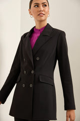Sport Chic Fitted Double Breasted Blazer