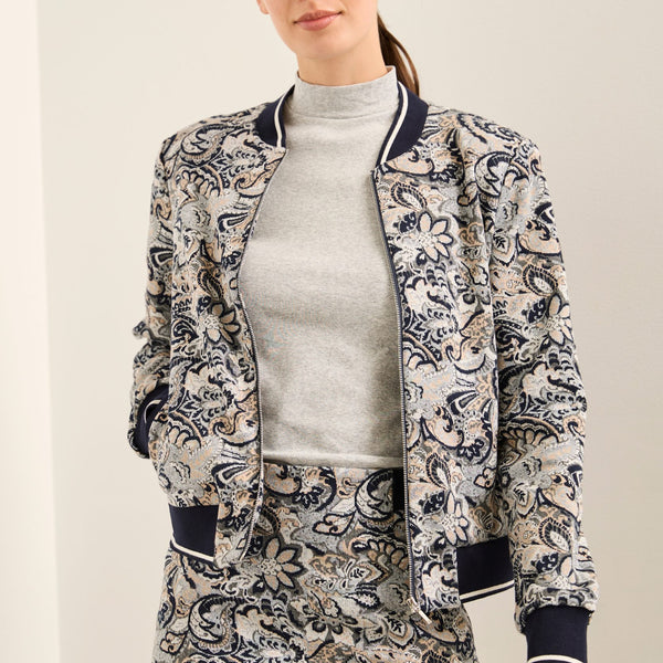 Maje jacquard bomber jacket shop