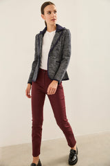 Stretch Fitted Blazer With Removable Hood