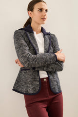 Stretch Fitted Blazer With Removable Hood