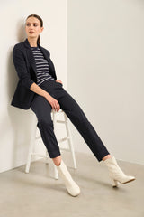 Fitted Stretch Blazer With Applied Pockets
