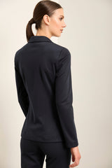 Fitted Stretch Blazer With Applied Pockets