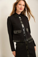 Ponte Jacket With Latex Detail