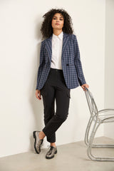 Sport Chic Fitted Double-Breasted Blazer