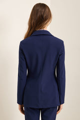 Sport Chic Fitted Blazer With Applied Pockets