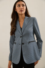 Fitted Long Jacquard Blazer