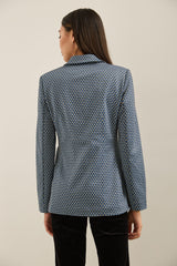 Fitted Long Jacquard Blazer