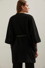 Manteau oversize en laine bouillie avec ceinture