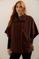 Bouclé Cape with Wide Collar