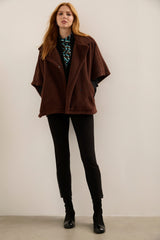 Bouclé Cape with Wide Collar