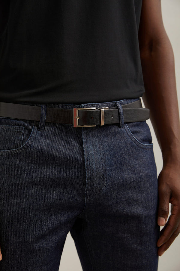 Textured leather reversible be