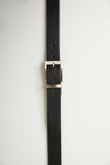 Textured leather reversible belt