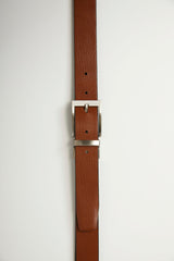 Textured leather reversible belt