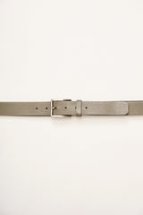 Plate buckle leather belt