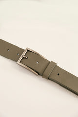 Plate buckle leather belt