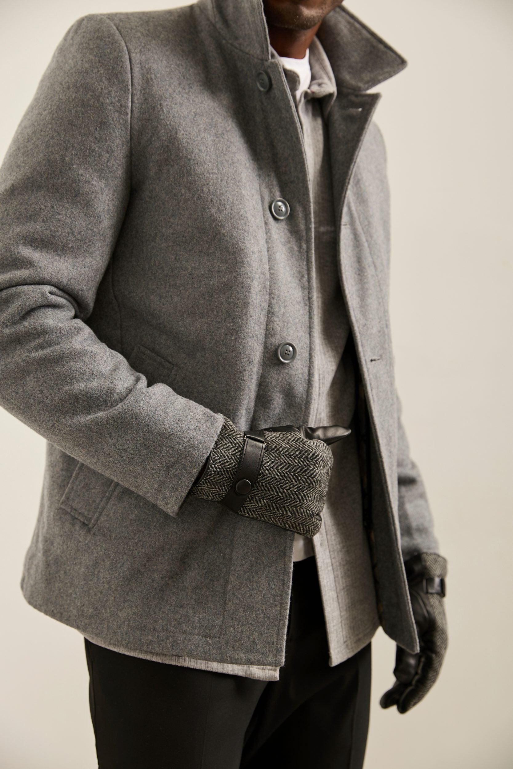 Fabric And Leather Gloves