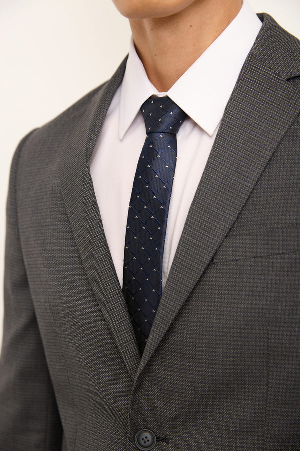Jacquard check tie