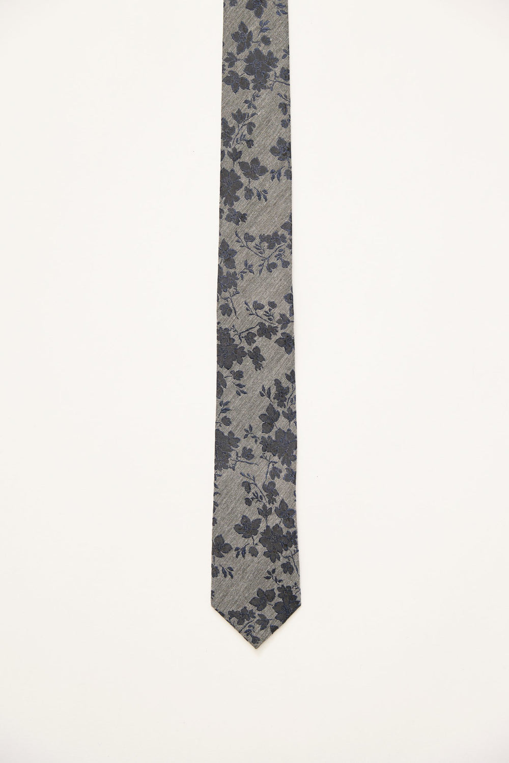 Cravate jacquard fleurs & chevrons