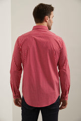 Semi-fitted plaid shirt