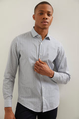 Chemise ajustée à pois
