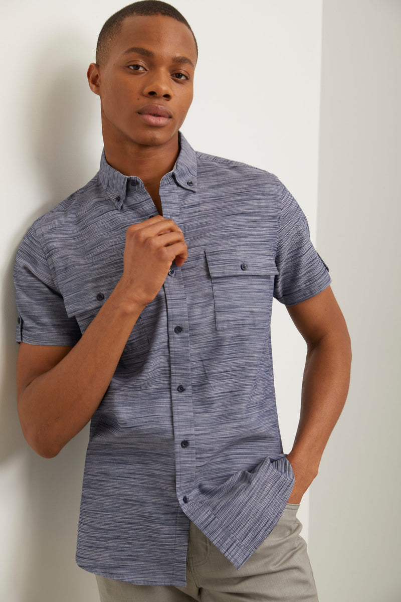 Textured semi-fitted shirt