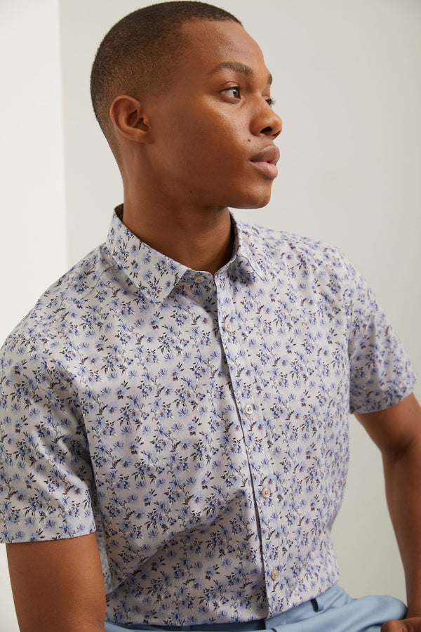 Floral print fitted shirt