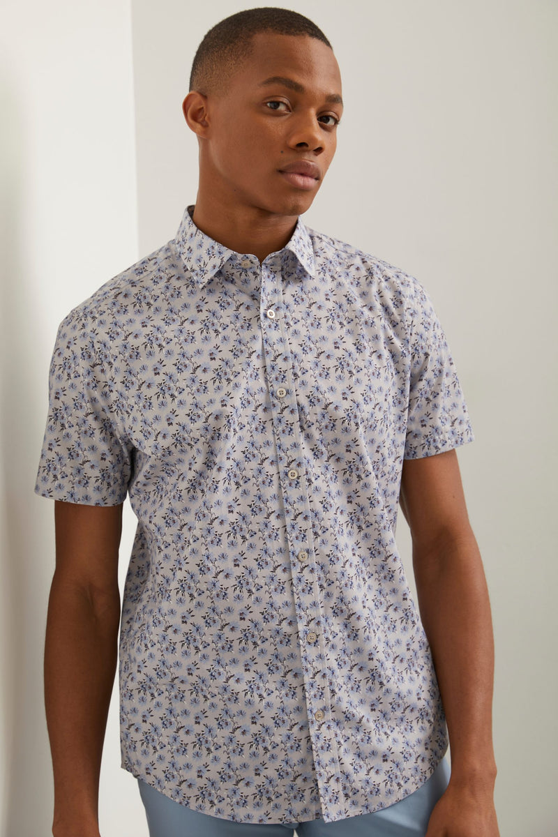 Floral print fitted shirt