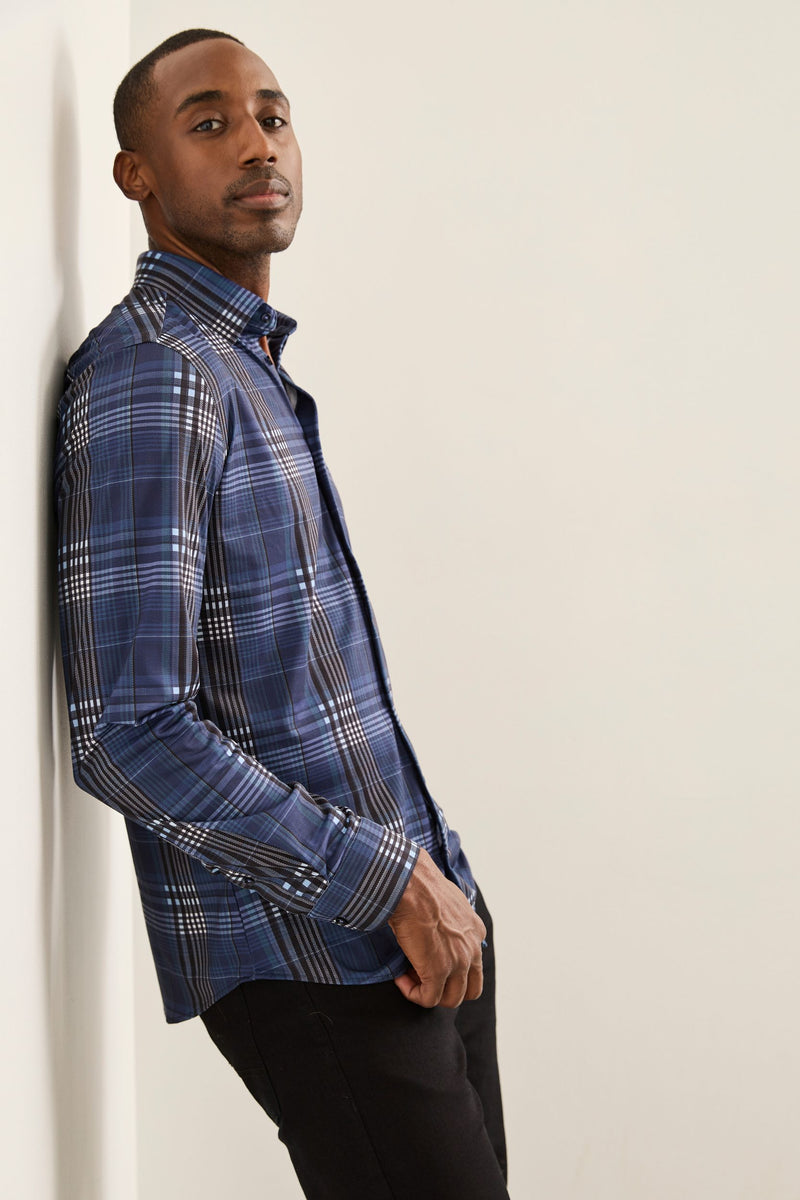 Extra-Fitted Check Jersey Shirt