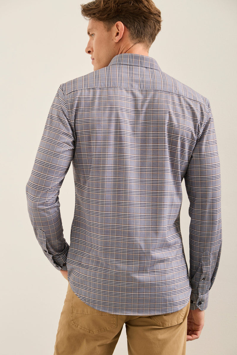 Extra-Fitted Check Jersey Shirt