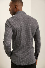 Extra-Fitted Micro Pattern Jersey Shirt