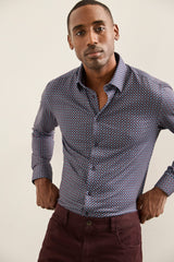Extra-Fitted Micro Pattern Jersey Shirt