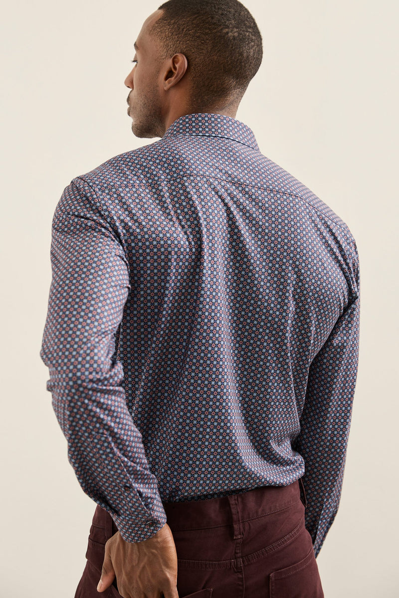 Extra-Fitted Micro Pattern Jersey Shirt