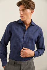 Micro Motif Print Fitted Shirt