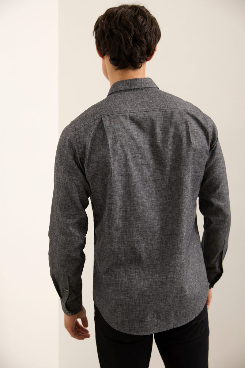 Textured Twill Fitted Shirt